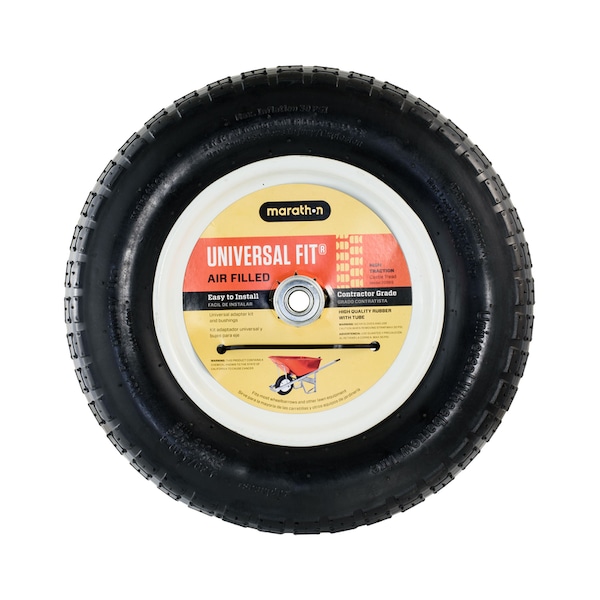 Marathon Industries Marathon Universal Fit 8 in. D X 14.5 in. D 300 lb. cap. Centered Wheelbarrow Tire Rubber 1 pk 20265 - main